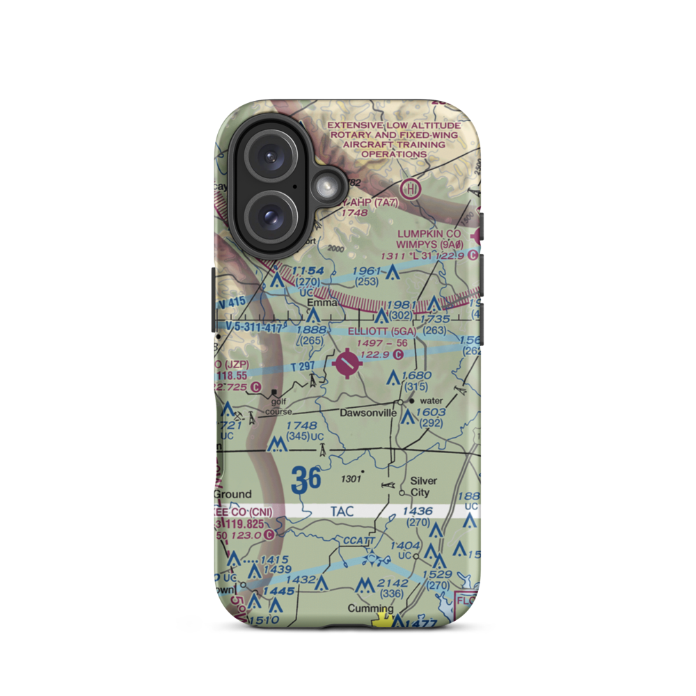 Elliott Field (5GA) VFR Sectional  Tough iPhone Case iPhone 16 model shown