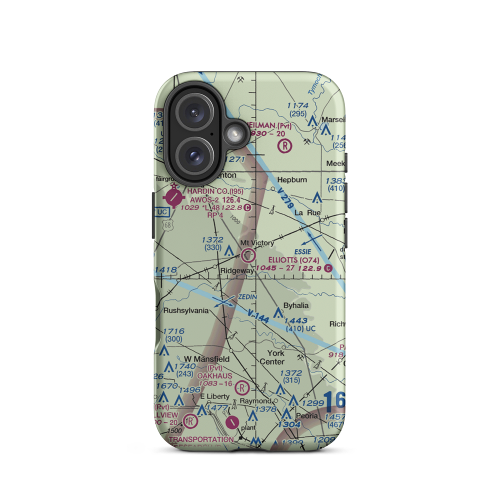 Elliotts Landing Airport (O74) VFR Sectional  Tough iPhone Case iPhone 16 model shown