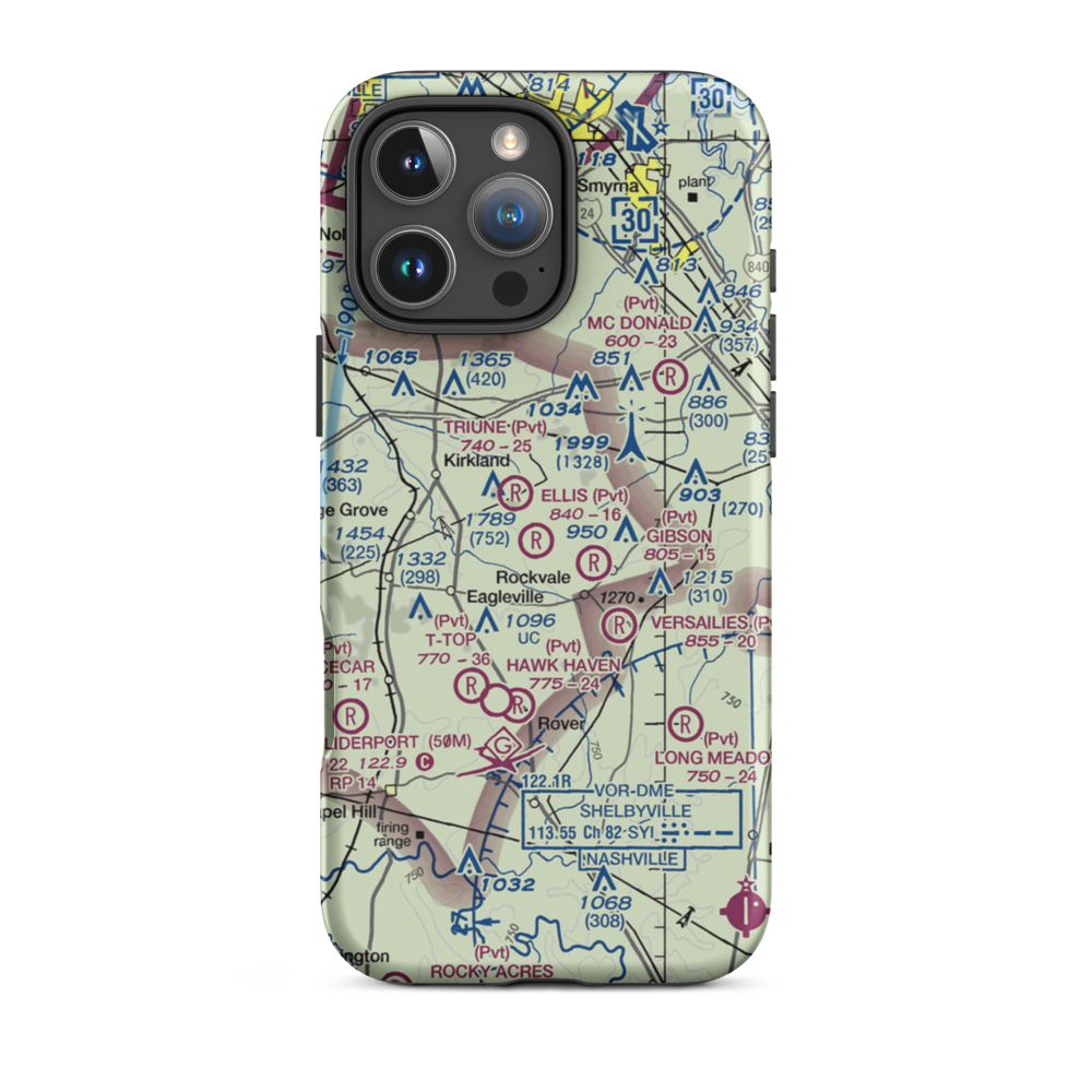 Ellis Field (02TN) VFR Sectional  Tough iPhone Case iPhone 16 Pro Max model shown