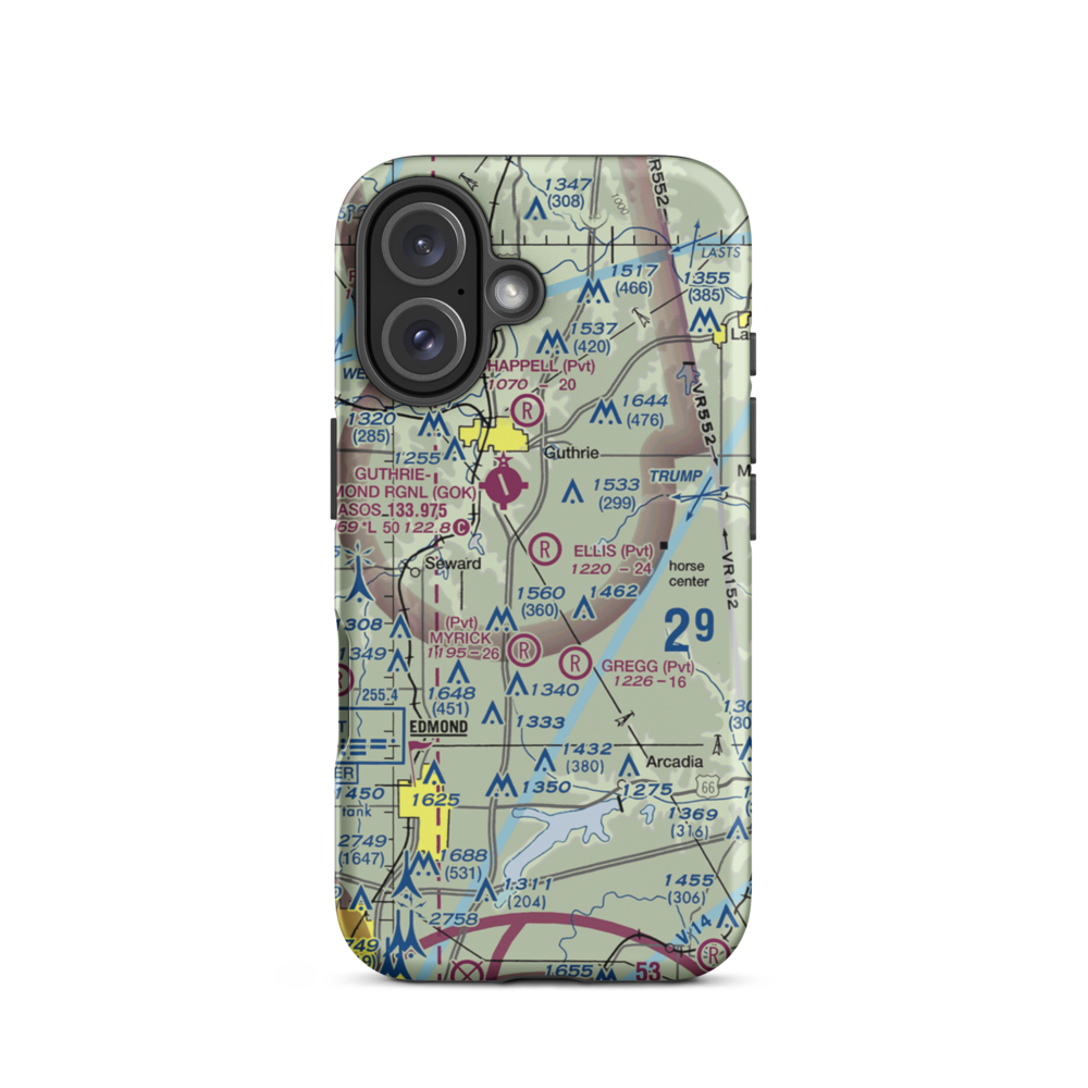 Ellis/Harvey Airport (0OK6) VFR Sectional  Tough iPhone Case iPhone 16 model shown