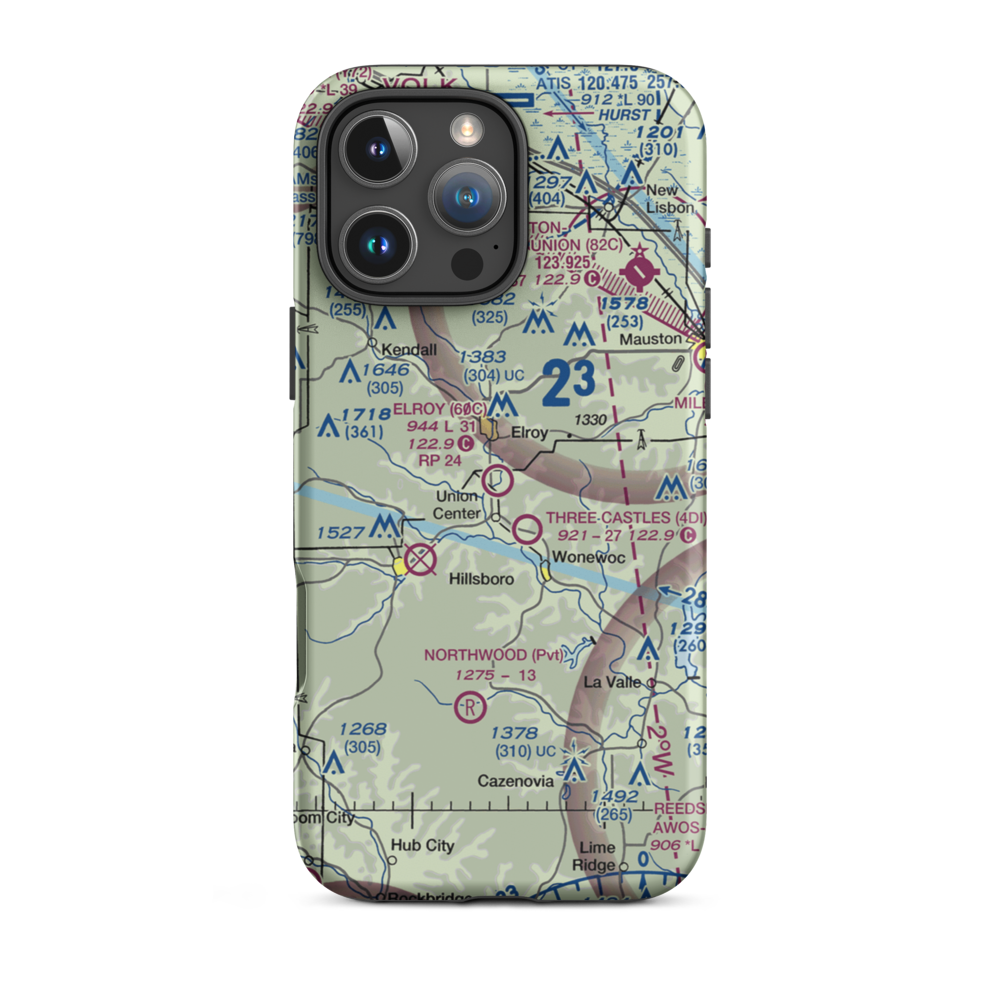 Elroy Municipal Airport (60C) VFR Sectional  Tough iPhone Case iPhone 16 Pro Max model shown