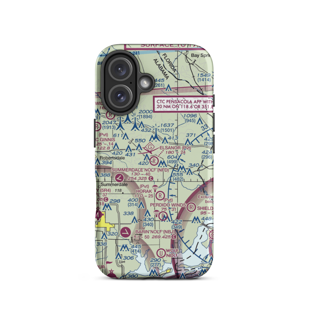 Elsanor Airport (1AL4) VFR Sectional  Tough iPhone Case iPhone 16 model shown