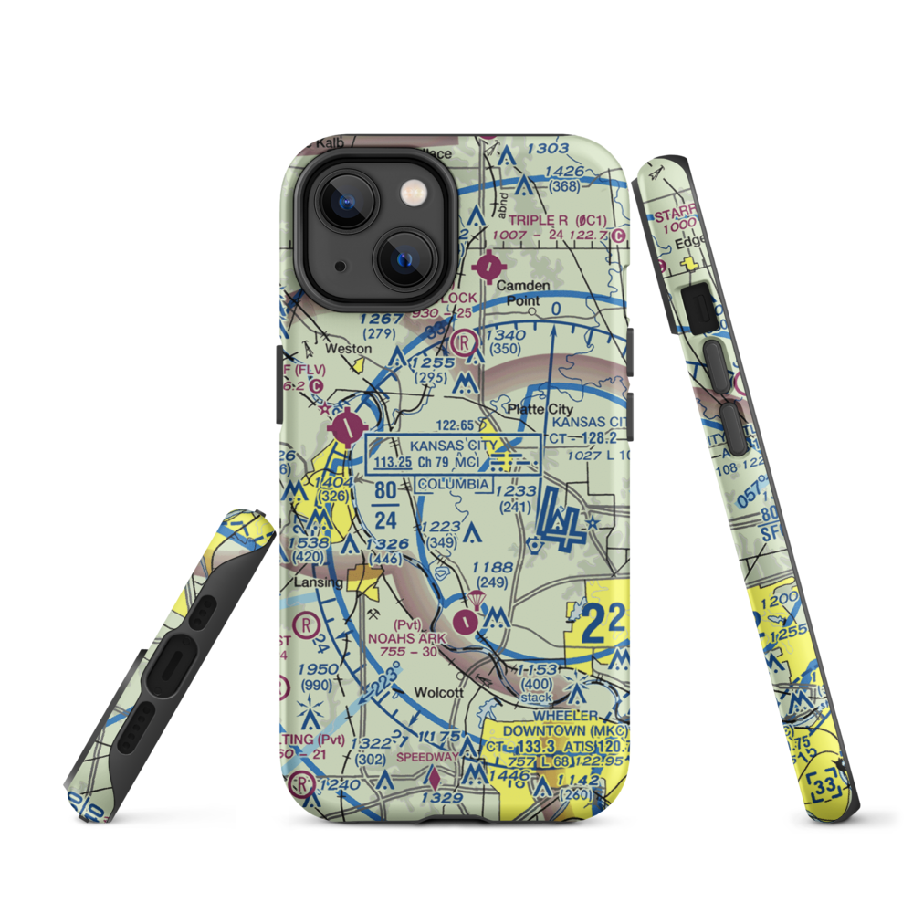 Elton Field (7MO5) VFR Sectional  Tough iPhone Case iPhone 14 model shown