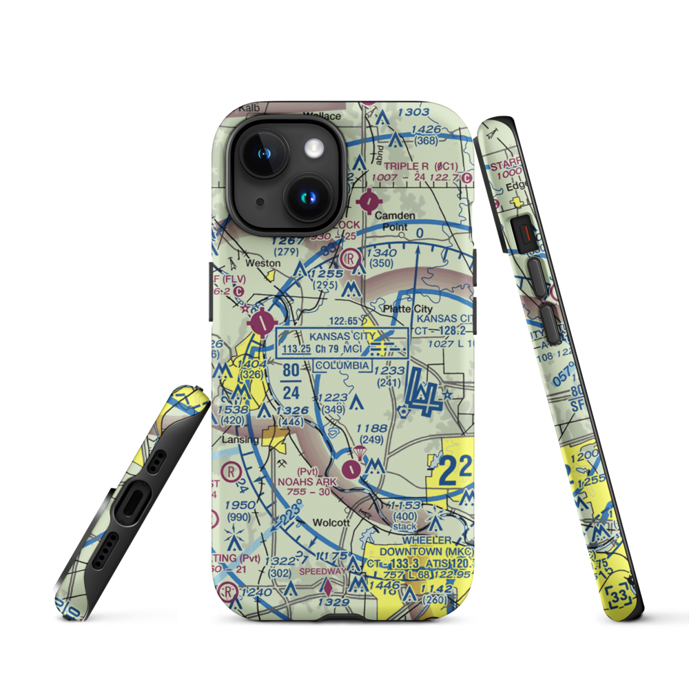 Elton Field (7MO5) VFR Sectional  Tough iPhone Case iPhone 15 model shown