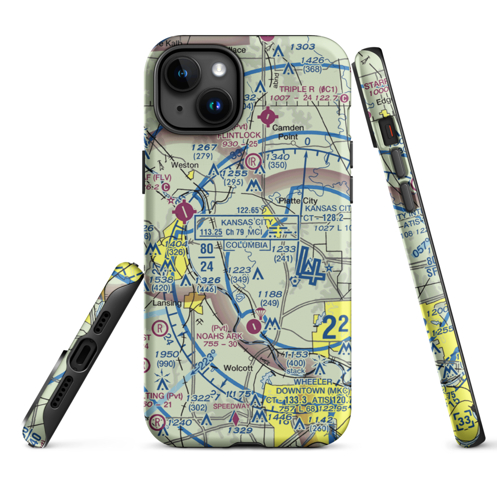 Elton Field (7MO5) VFR Sectional  Tough iPhone Case iPhone 15 Plus model shown