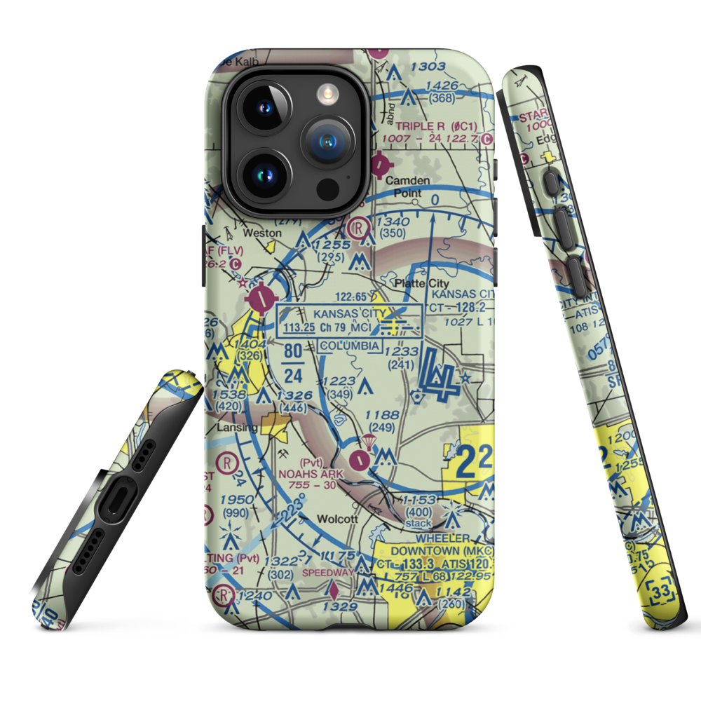 Elton Field (7MO5) VFR Sectional  Tough iPhone Case iPhone 15 Pro Max model shown