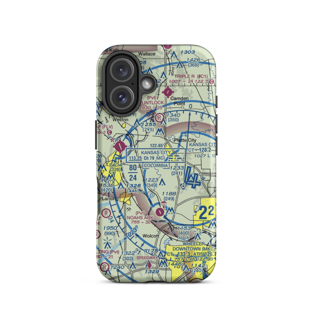 Elton Field (7MO5) VFR Sectional  Tough iPhone Case iPhone 16 model shown