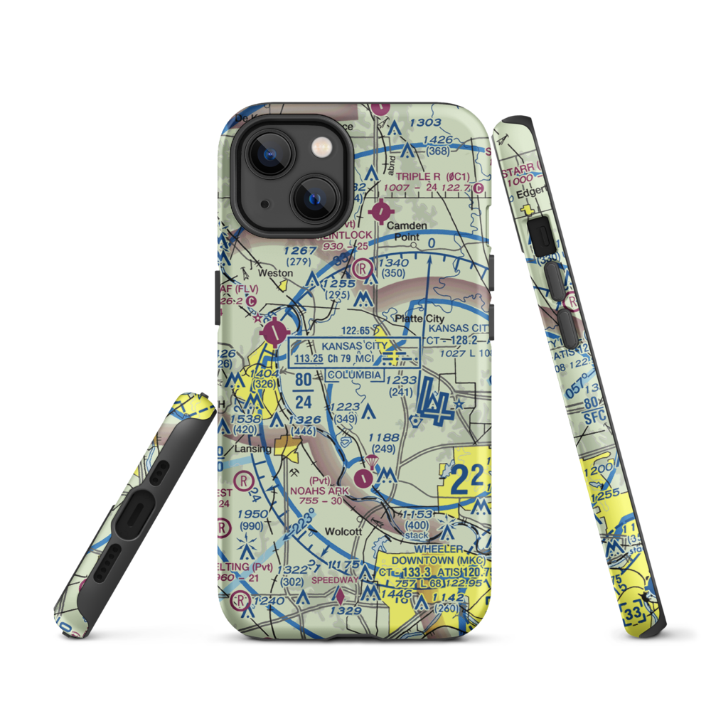 Elton Field (7MO5) VFR Sectional  Tough iPhone Case iPhone 13 model shown
