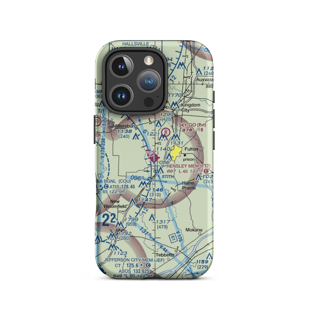 Elton Hensley Memorial Airport (FTT) VFR Sectional  Tough iPhone Case iPhone 16 Pro model shown