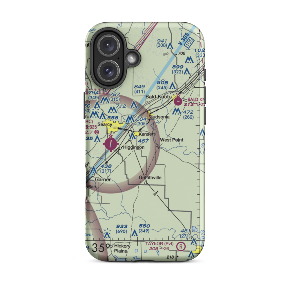 Elvis1 Field (ELVIS1) VFR Sectional  Tough iPhone Case iPhone 16 Plus model shown