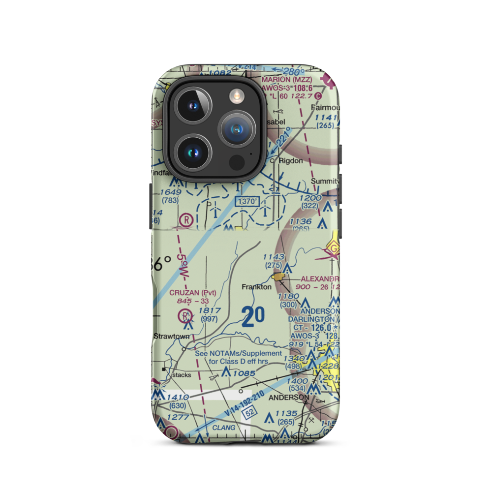 Elwood Airport (3I1) VFR Sectional  Tough iPhone Case iPhone 16 Pro model shown