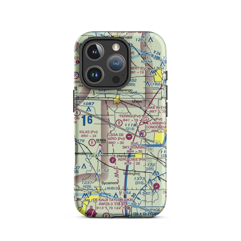 Emerick Airport (63IL) VFR Sectional  Tough iPhone Case iPhone 16 Pro model shown