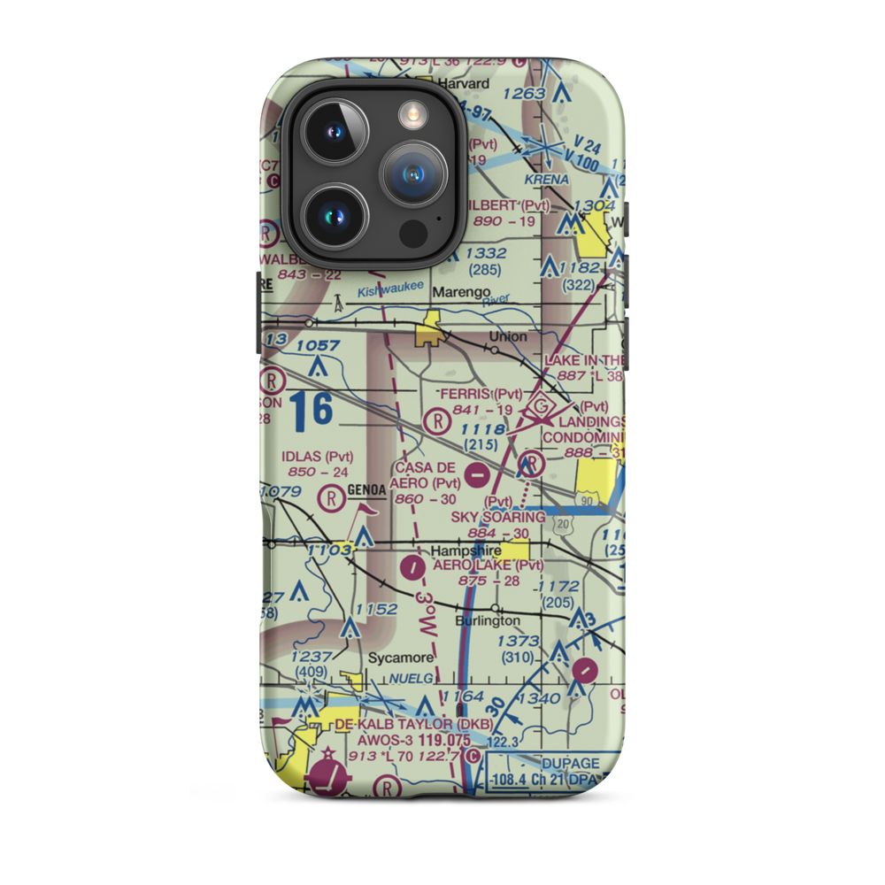 Emerick Airport (63IL) VFR Sectional  Tough iPhone Case iPhone 16 Pro Max model shown