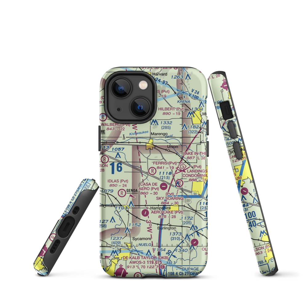 Emerick Airport (63IL) VFR Sectional  Tough iPhone Case iPhone 13 mini model shown