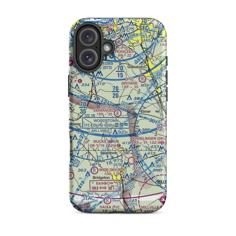 Emmanuel Airport (04NJ) VFR Sectional  Tough iPhone Case iPhone 16 Plus model shown