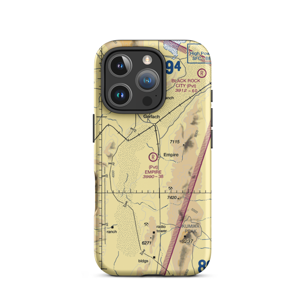 Empire Airport (18NV) VFR Sectional  Tough iPhone Case iPhone 16 Pro model shown