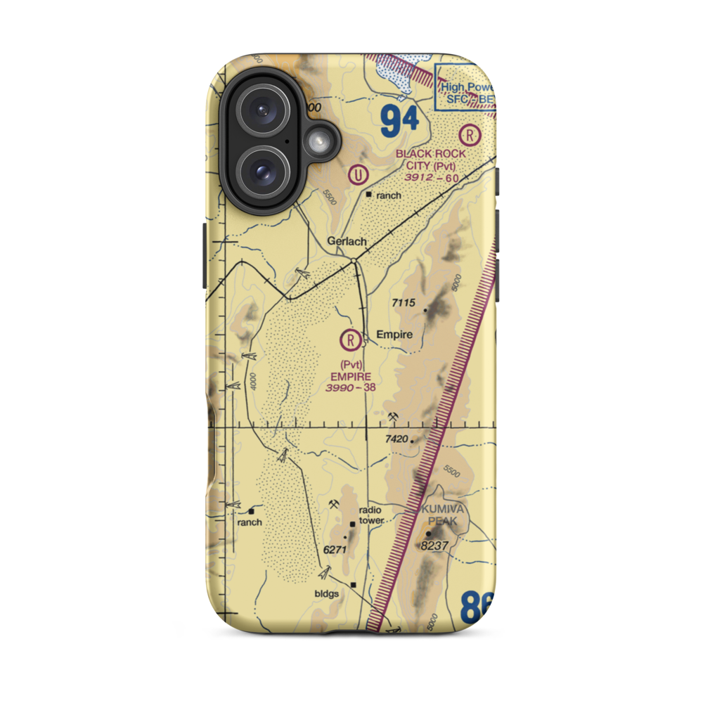 Empire Airport (1A8) VFR Sectional  Tough iPhone Case iPhone 16 Plus model shown