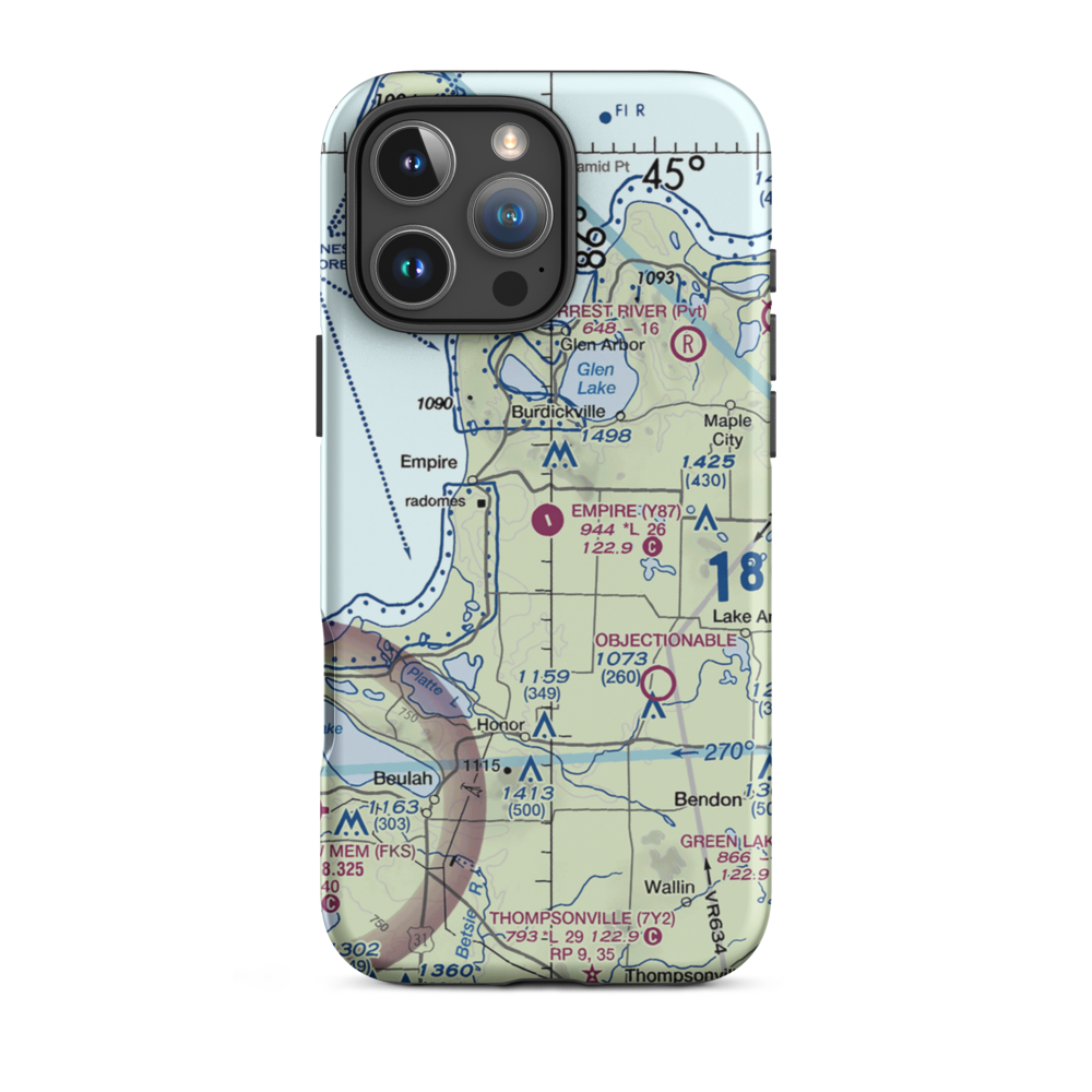 Empire Airport (Y87) VFR Sectional  Tough iPhone Case iPhone 16 Pro Max model shown