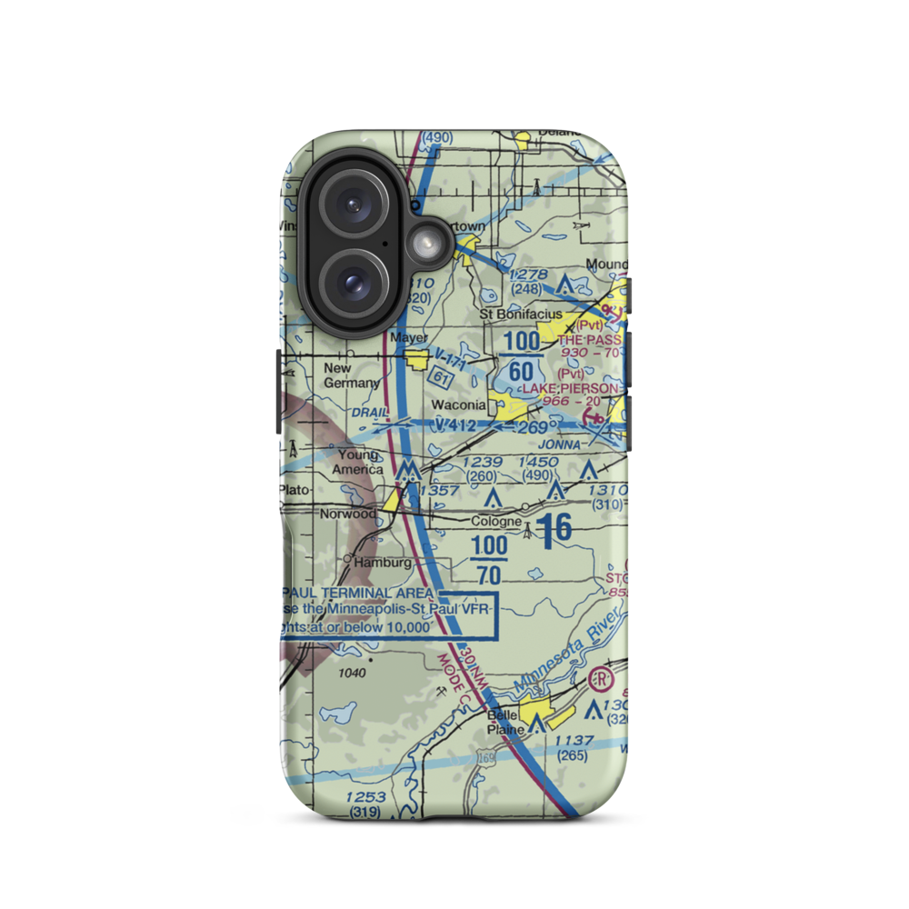 Empire Farm Strip (MN15) VFR Sectional  Tough iPhone Case iPhone 16 model shown