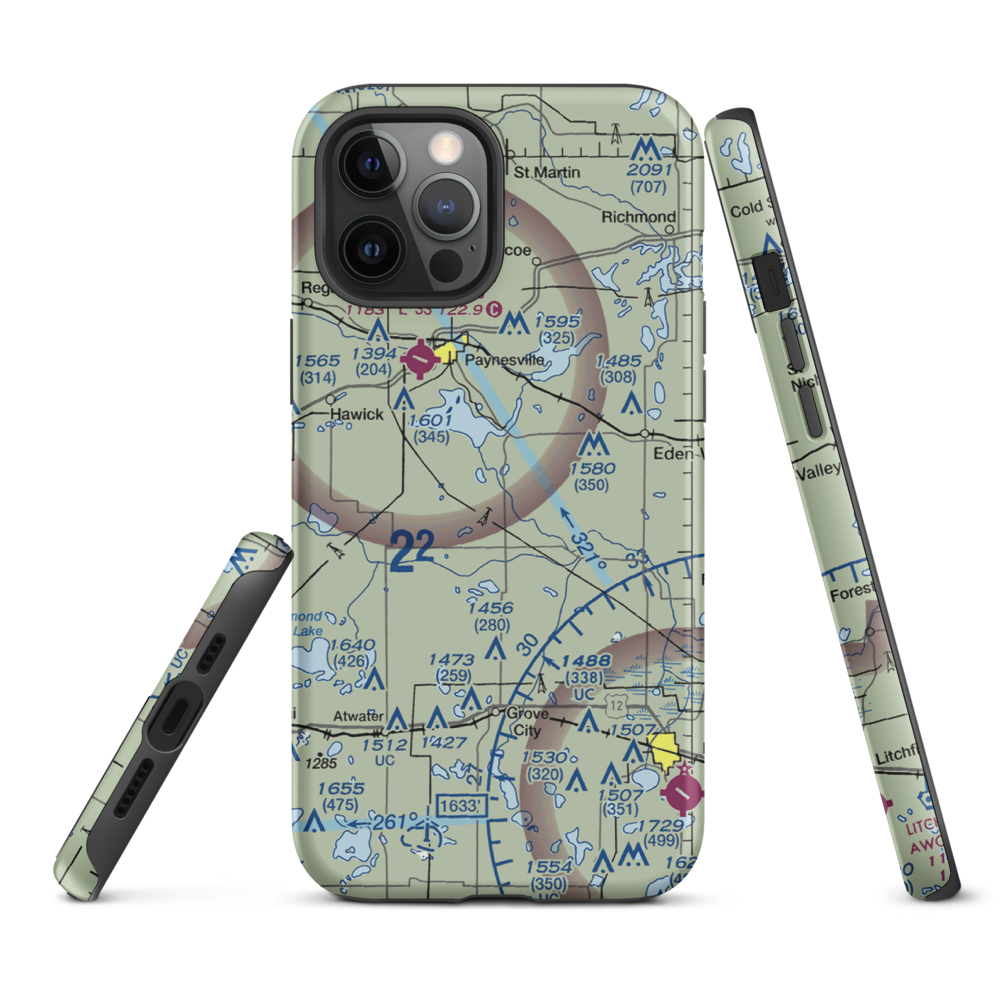 Empire Valley Airport (MN88) VFR Sectional  Tough iPhone Case iPhone 12 Pro Max model shown