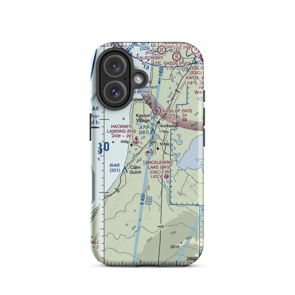 Encelewski Lake Seaplane Base (AK5) VFR Sectional  Tough iPhone Case iPhone 16 model shown