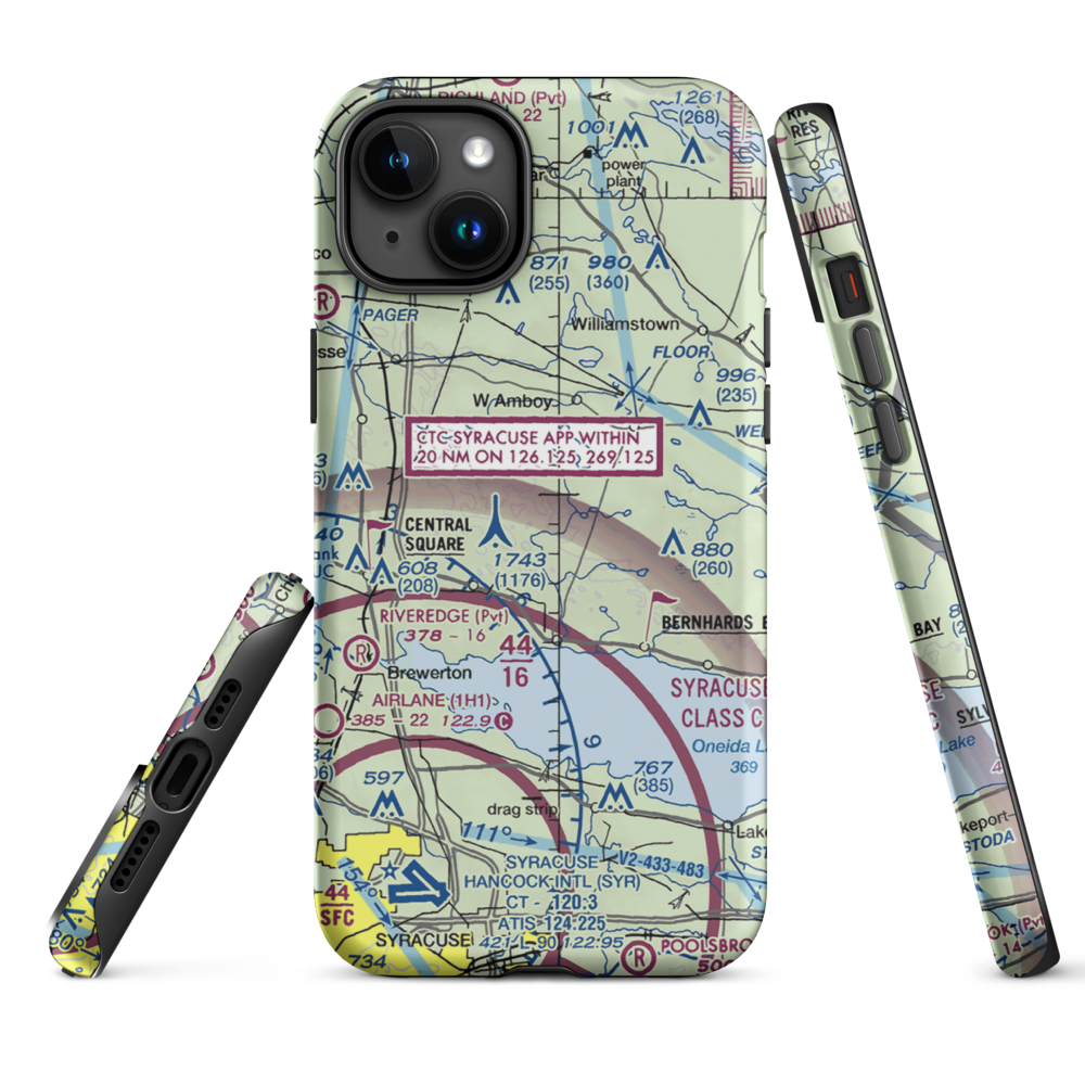 Engineers Airport (NK82) VFR Sectional  Tough iPhone Case iPhone 15 Plus model shown