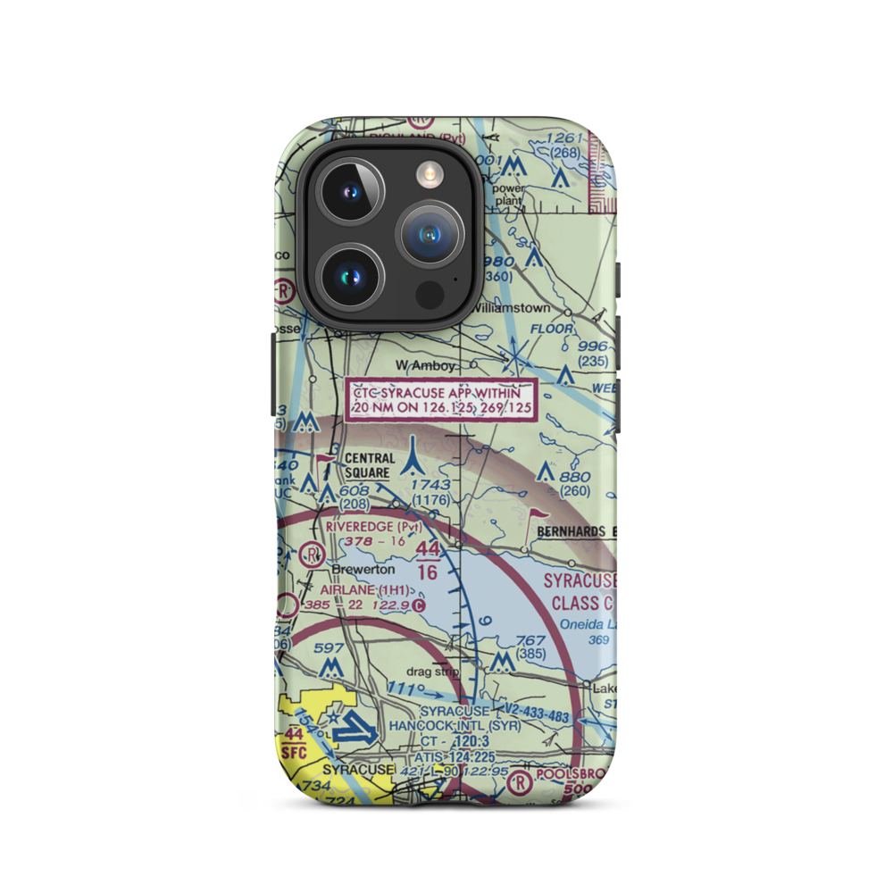 Engineers Airport (NK82) VFR Sectional  Tough iPhone Case iPhone 16 Pro model shown