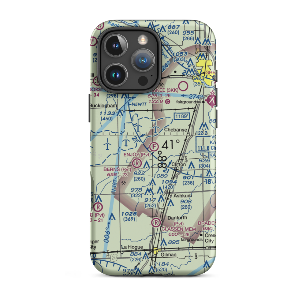 Enjoy Field (4LL4) VFR Sectional  Tough iPhone Case iPhone 16 Pro Max model shown