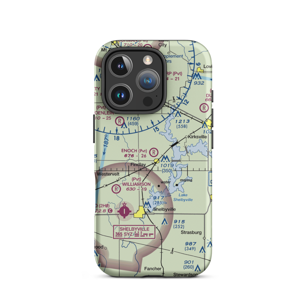 Enoch Airport (35IS) VFR Sectional  Tough iPhone Case iPhone 16 Pro model shown