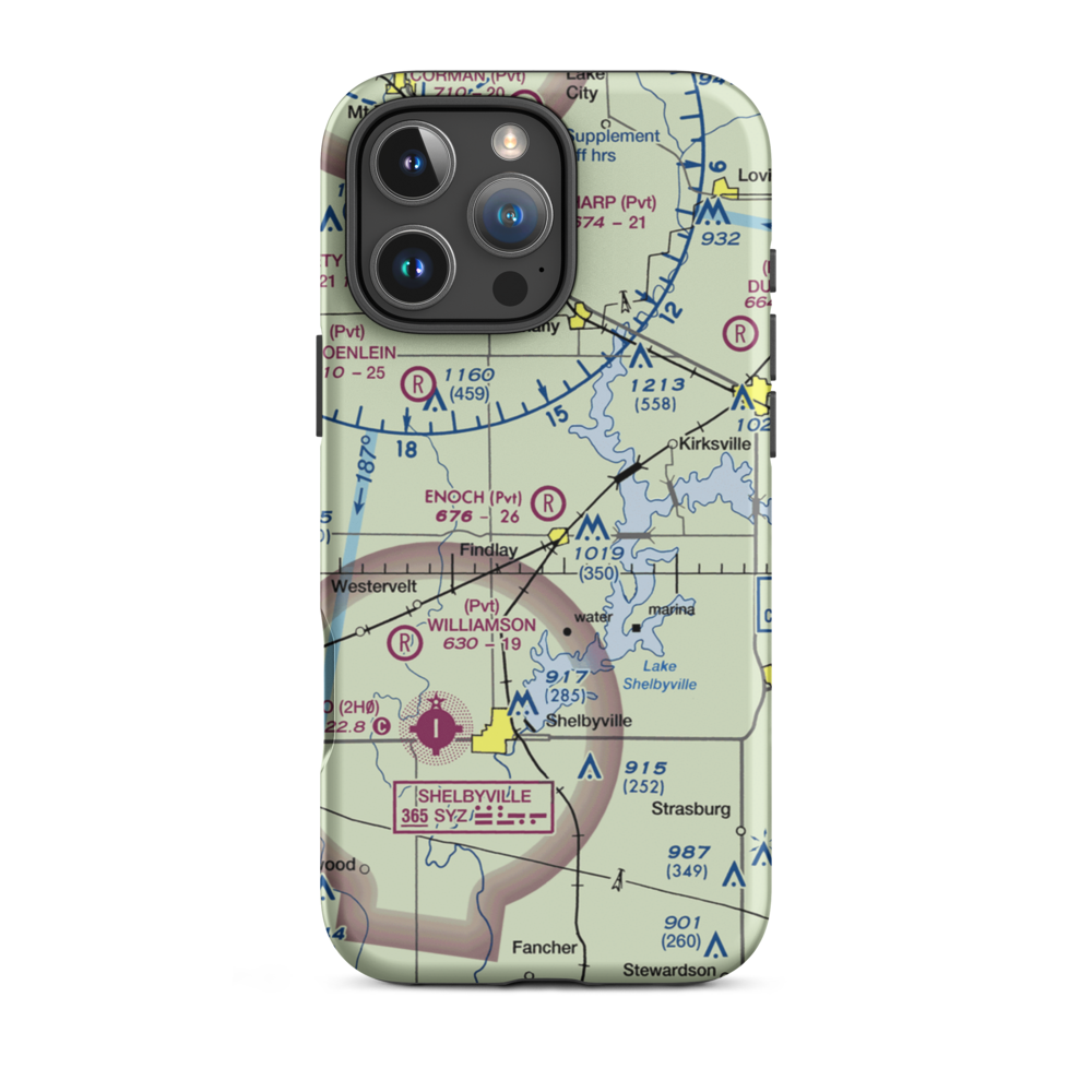 Enoch Airport (35IS) VFR Sectional  Tough iPhone Case iPhone 16 Pro Max model shown