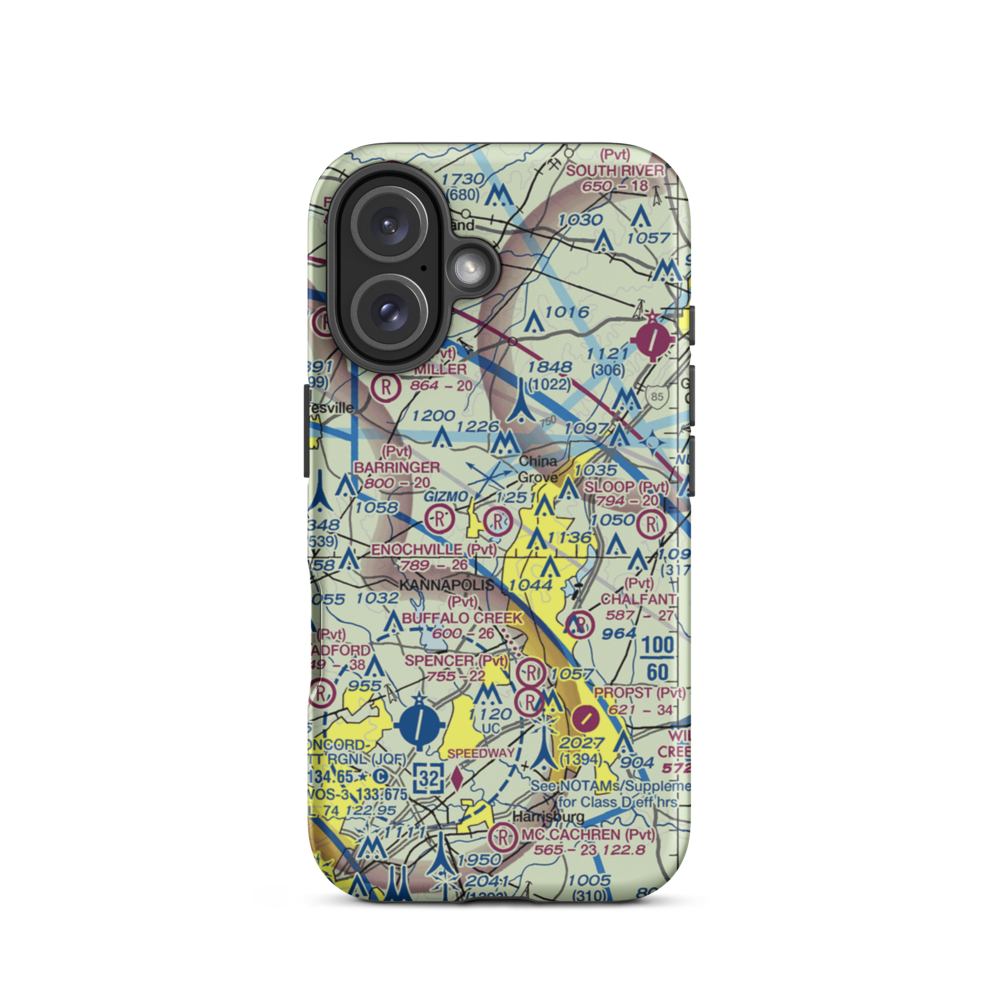 Enochville Airport (NC39) VFR Sectional  Tough iPhone Case iPhone 16 model shown