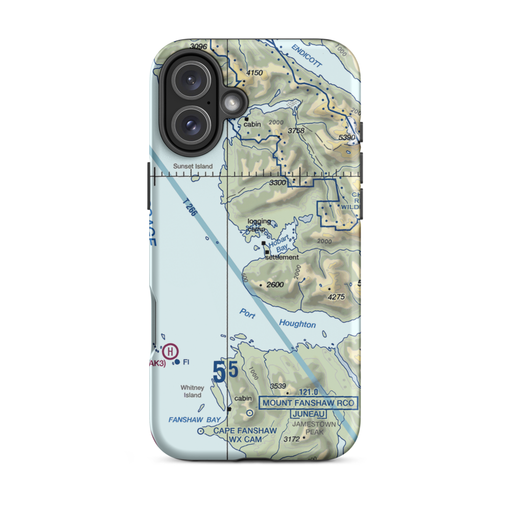 Entrance Island Seaplane Base (HBH) VFR Sectional  Tough iPhone Case iPhone 16 Plus model shown