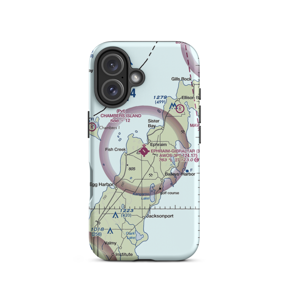 Ephraim-Fish Creek Airport (3D2) VFR Sectional  Tough iPhone Case iPhone 16 model shown