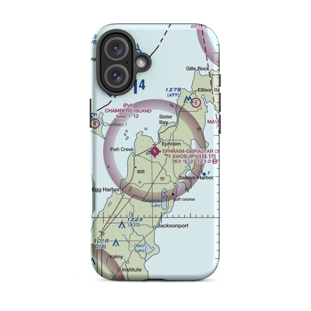 Ephraim-Fish Creek Airport (3D2) VFR Sectional  Tough iPhone Case iPhone 16 Plus model shown