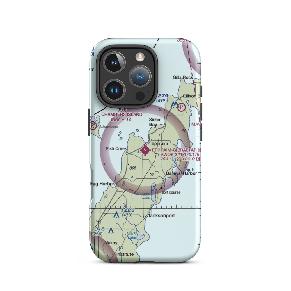 Ephraim-Fish Creek Airport (3D2) VFR Sectional  Tough iPhone Case iPhone 16 Pro model shown