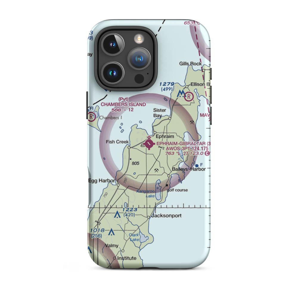 Ephraim-Fish Creek Airport (3D2) VFR Sectional  Tough iPhone Case iPhone 16 Pro Max model shown
