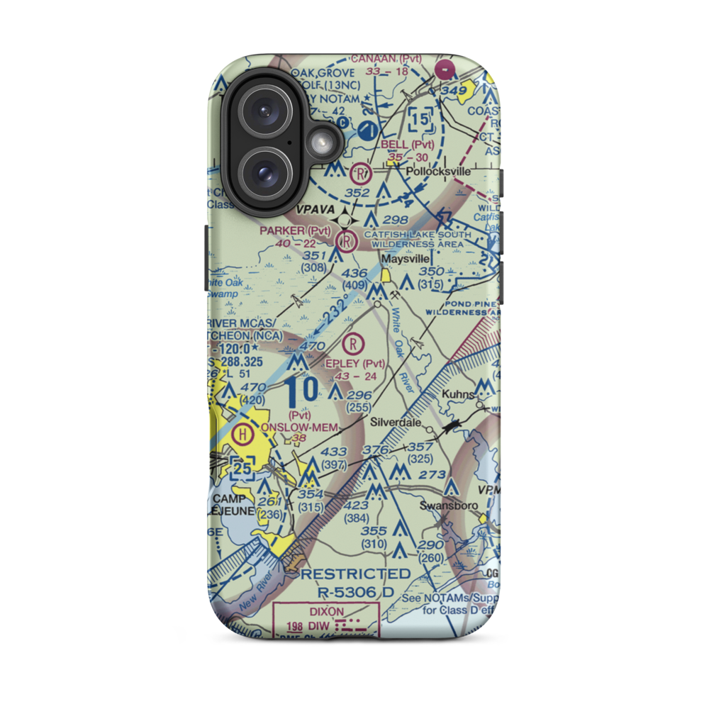 Epley Airport (52NC) VFR Sectional  Tough iPhone Case iPhone 16 Plus model shown
