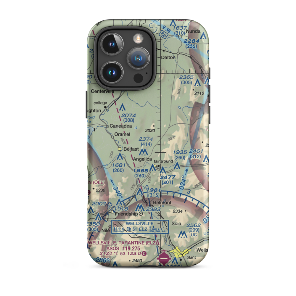 Erb Acres Airport (54NY) VFR Sectional  Tough iPhone Case iPhone 16 Pro Max model shown