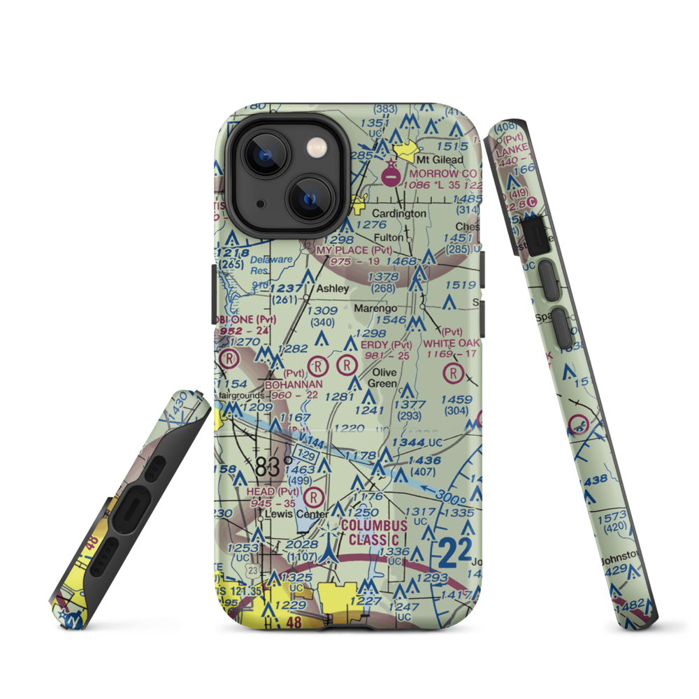 Erdy Farm Airport (1OA8) VFR Sectional  Tough iPhone Case iPhone 14 model shown