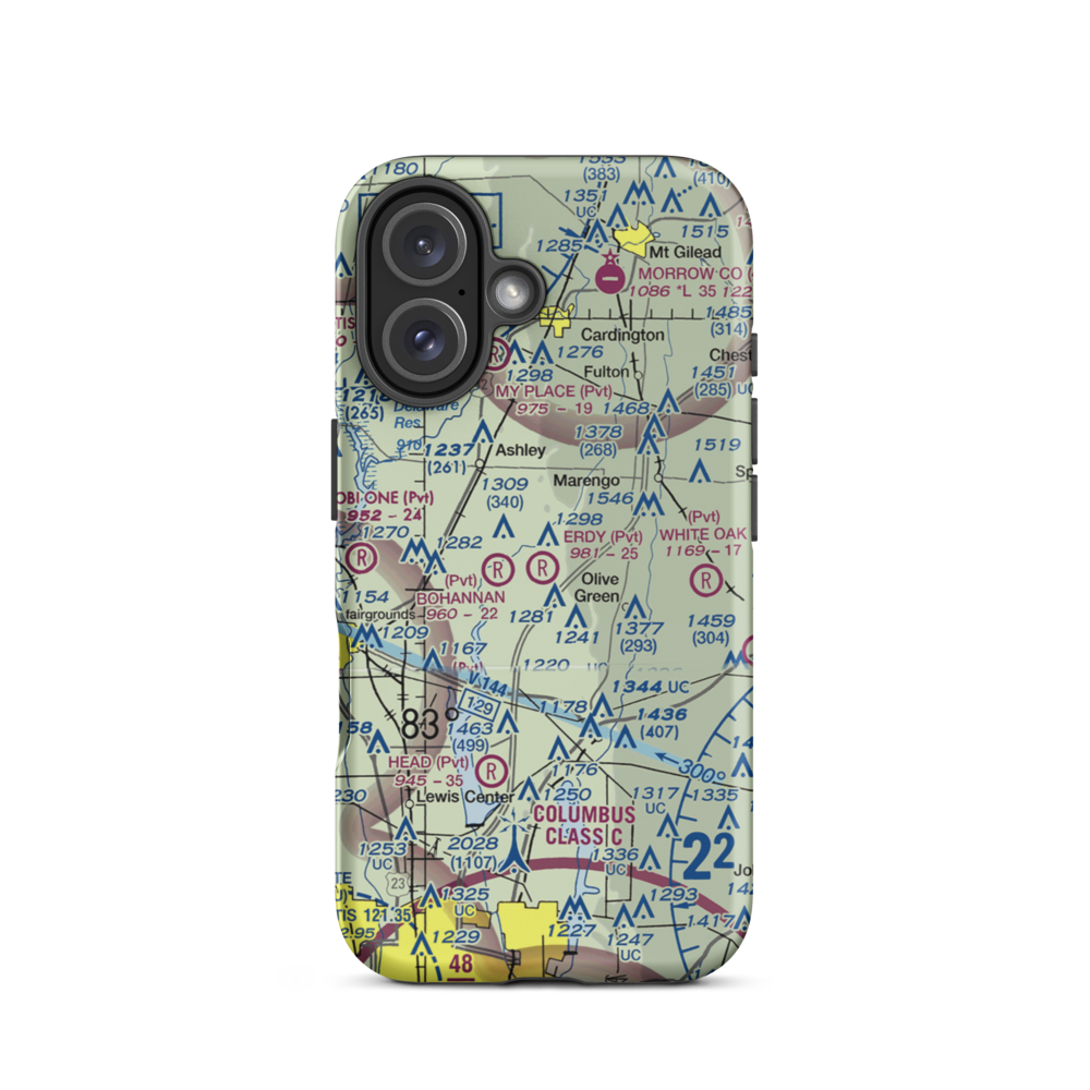 Erdy Farm Airport (1OA8) VFR Sectional  Tough iPhone Case iPhone 16 model shown