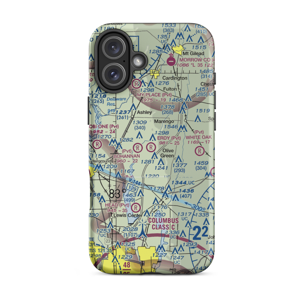Erdy Farm Airport (1OA8) VFR Sectional  Tough iPhone Case iPhone 16 Plus model shown