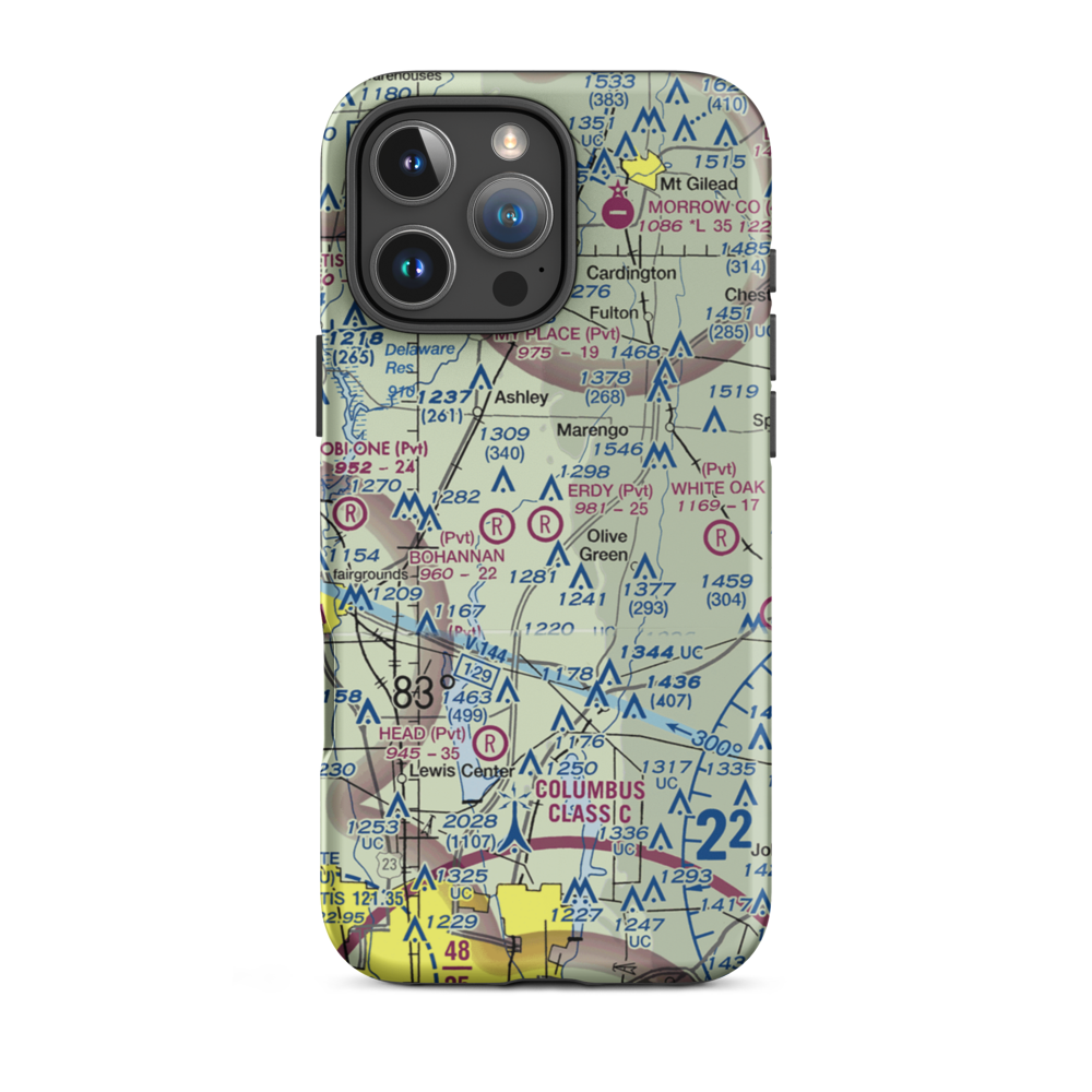 Erdy Farm Airport (1OA8) VFR Sectional  Tough iPhone Case iPhone 16 Pro Max model shown