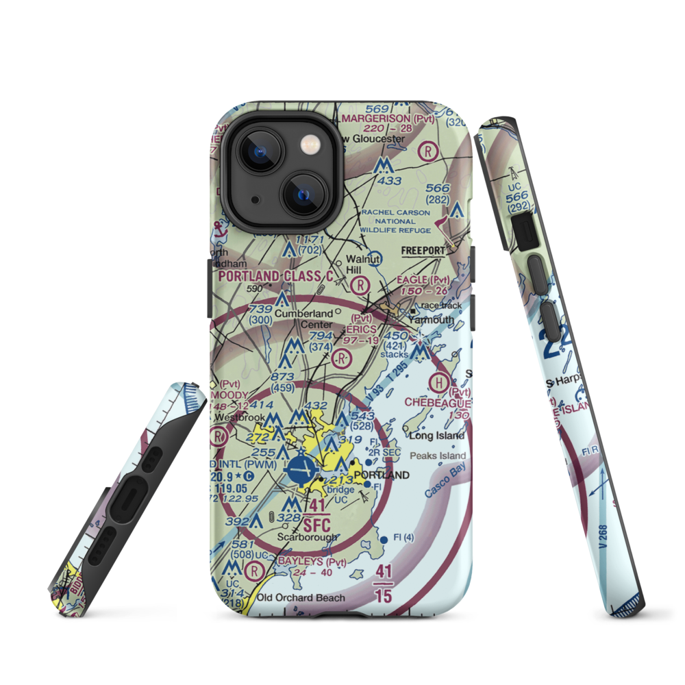 Eric's Field Airport (78ME) VFR Sectional  Tough iPhone Case iPhone 14 model shown
