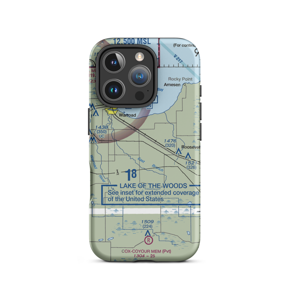 Erickson Airport (87MN) VFR Sectional  Tough iPhone Case iPhone 16 Pro model shown