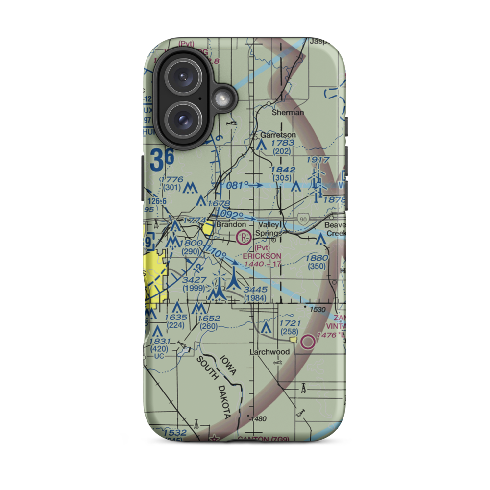 Erickson Intergalactic Airport (SD73) VFR Sectional  Tough iPhone Case iPhone 16 Plus model shown