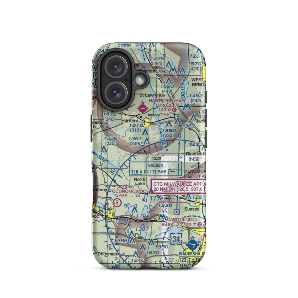 Erin Aero Airport (WN75) VFR Sectional  Tough iPhone Case iPhone 16 model shown