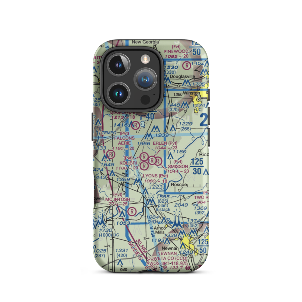 Erlen Airport (3GA6) VFR Sectional  Tough iPhone Case iPhone 16 Pro model shown