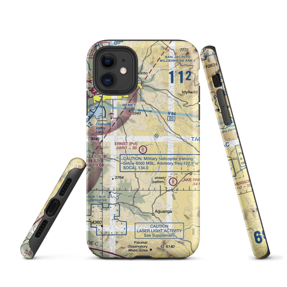 Ernst Field (86CL) VFR Sectional  Tough iPhone Case iPhone 11 model shown