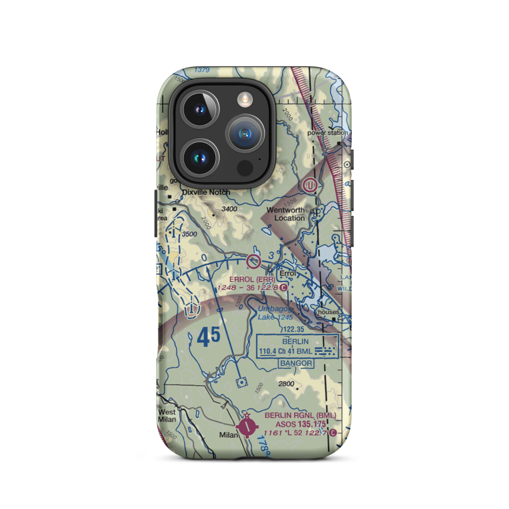 Errol Airport (ERR) VFR Sectional  Tough iPhone Case iPhone 16 Pro model shown
