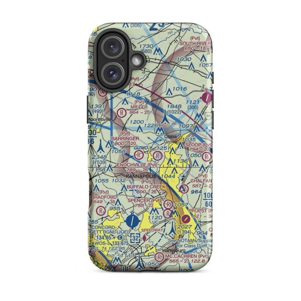 Ervin Airfield (50NC) VFR Sectional  Tough iPhone Case iPhone 16 Plus model shown